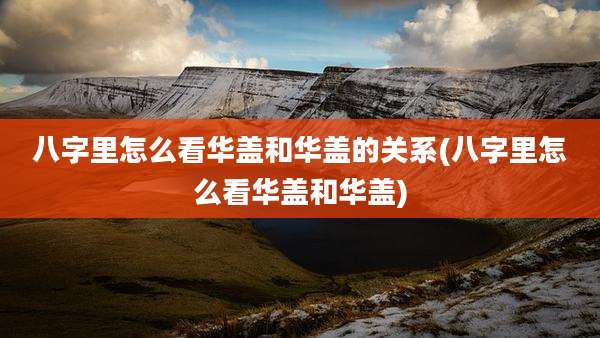 八字里怎么看华盖和华盖的关系(八字里怎么看华盖和华盖)