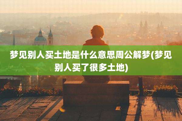 梦见别人买土地是什么意思周公解梦(梦见别人买了很多土地)