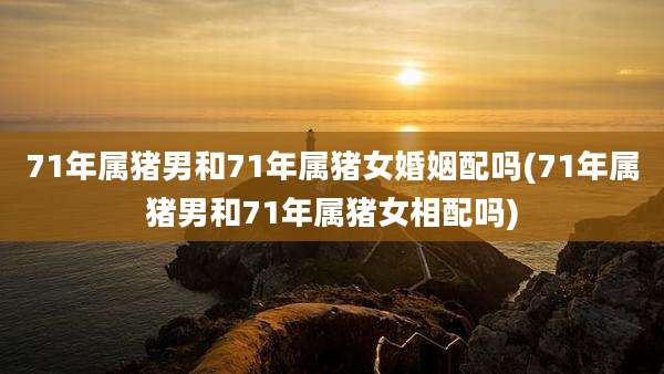 71年属猪男和71年属猪女婚姻配吗(71年属猪男和71年属猪女相配吗)