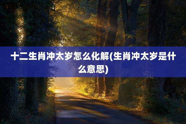 十二生肖冲太岁怎么化解(生肖冲太岁是什么意思)