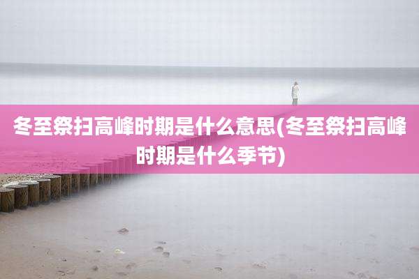 冬至祭扫高峰时期是什么意思(冬至祭扫高峰时期是什么季节)