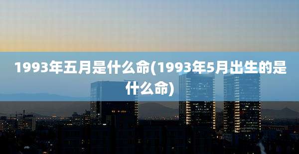 1993年五月是什么命(1993年5月出生的是什么命)