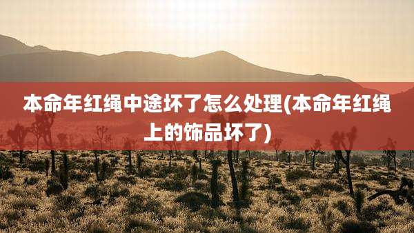 本命年红绳中途坏了怎么处理(本命年红绳上的饰品坏了)
