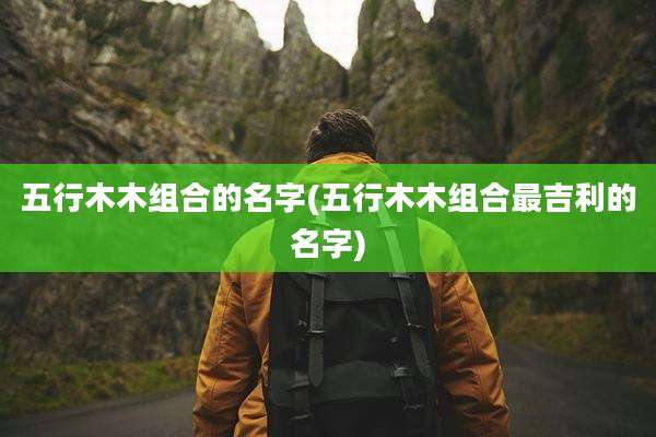 五行木木组合的名字(五行木木组合最吉利的名字)