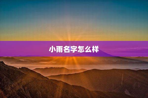 小雨名字怎么样
