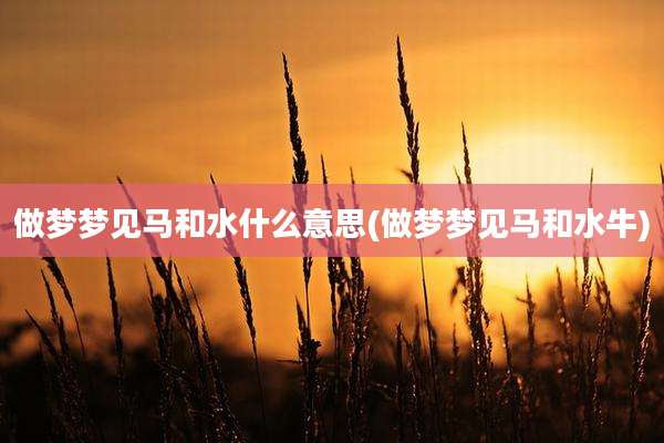 做梦梦见马和水什么意思(做梦梦见马和水牛)