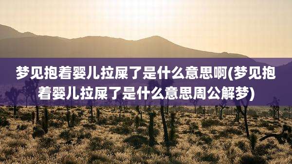 梦见抱着婴儿拉屎了是什么意思啊(梦见抱着婴儿拉屎了是什么意思周公解梦)