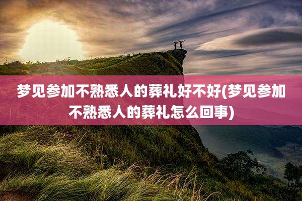 梦见参加不熟悉人的葬礼好不好(梦见参加不熟悉人的葬礼怎么回事)