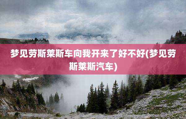 梦见劳斯莱斯车向我开来了好不好(梦见劳斯莱斯汽车)