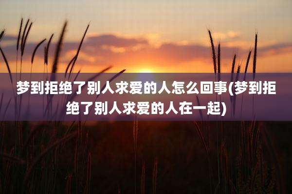 梦到拒绝了别人求爱的人怎么回事(梦到拒绝了别人求爱的人在一起)