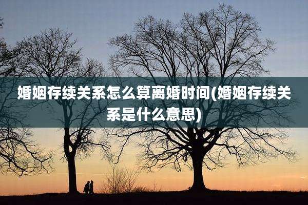 婚姻存续关系怎么算离婚时间(婚姻存续关系是什么意思)