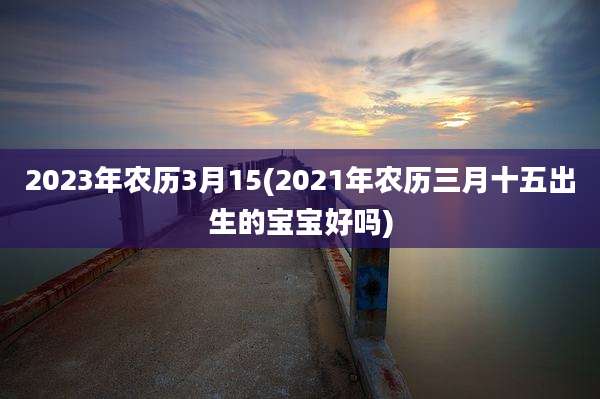 2023年农历3月15(2021年农历三月十五出生的宝宝好吗)