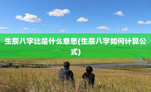 生辰八字比是什么意思(生辰八字如何计算公式)