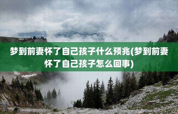梦到前妻怀了自己孩子什么预兆(梦到前妻怀了自己孩子怎么回事)