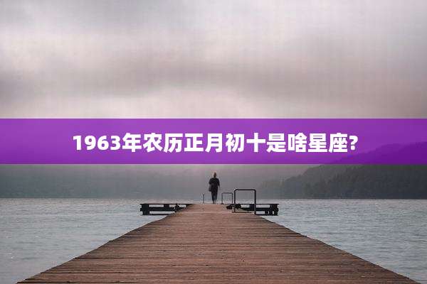 1963年农历正月初十是啥星座?