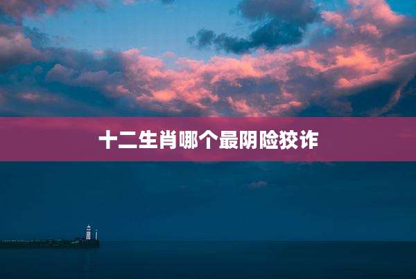 十二生肖哪个最阴险狡诈