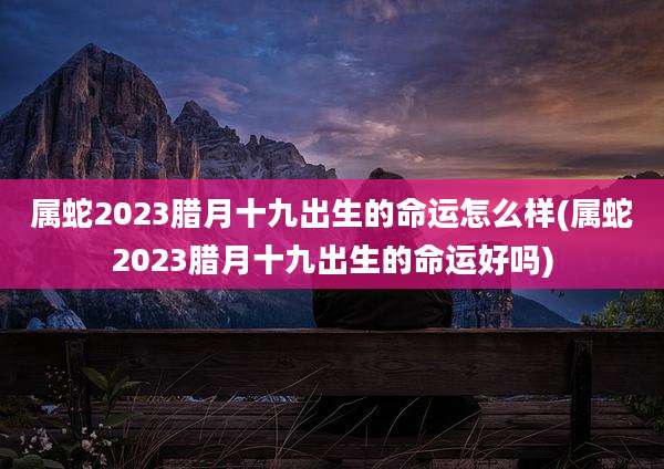 属蛇2023腊月十九出生的命运怎么样(属蛇2023腊月十九出生的命运好吗)
