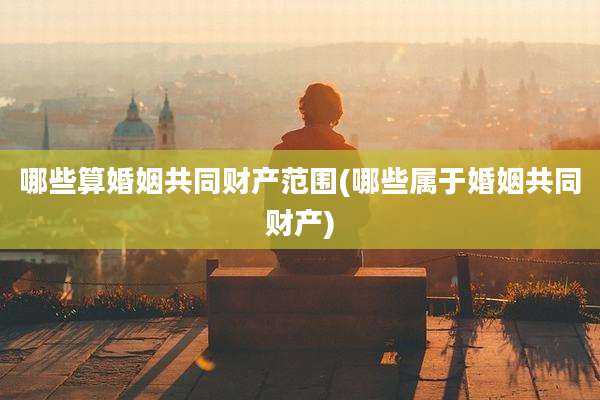 哪些算婚姻共同财产范围(哪些属于婚姻共同财产)