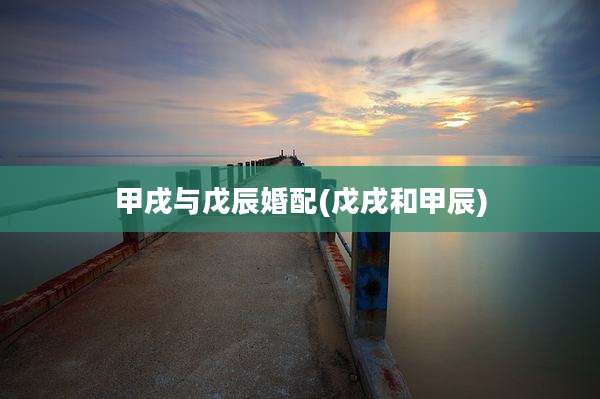 甲戌与戊辰婚配(戊戌和甲辰)