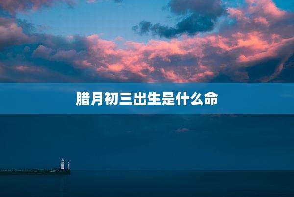 腊月初三出生是什么命