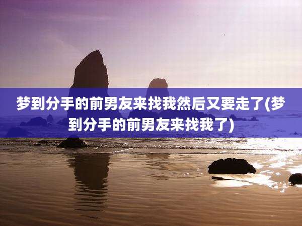 梦到分手的前男友来找我然后又要走了(梦到分手的前男友来找我了)