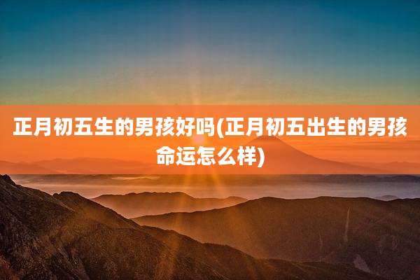 正月初五生的男孩好吗(正月初五出生的男孩命运怎么样)