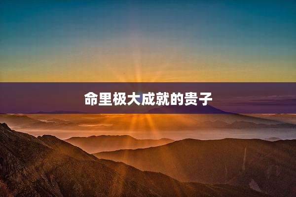 命里极大成就的贵子