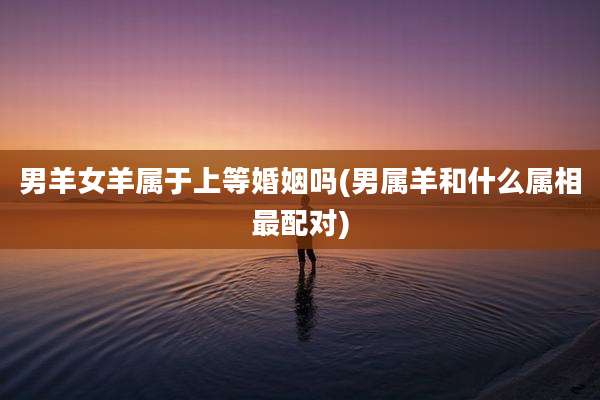 男羊女羊属于上等婚姻吗(男属羊和什么属相最配对)