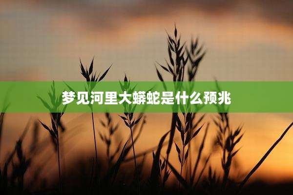 梦见河里大蟒蛇是什么预兆