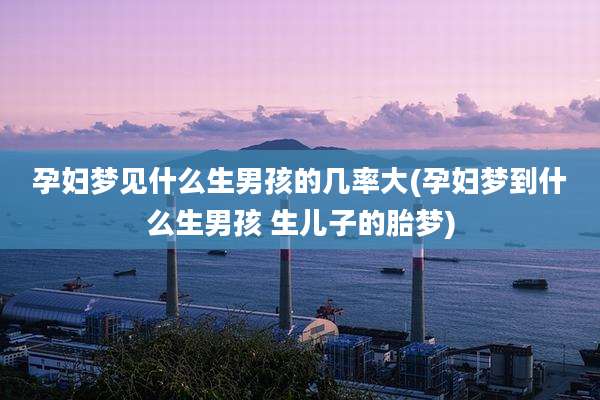 孕妇梦见什么生男孩的几率大(孕妇梦到什么生男孩 生儿子的胎梦)