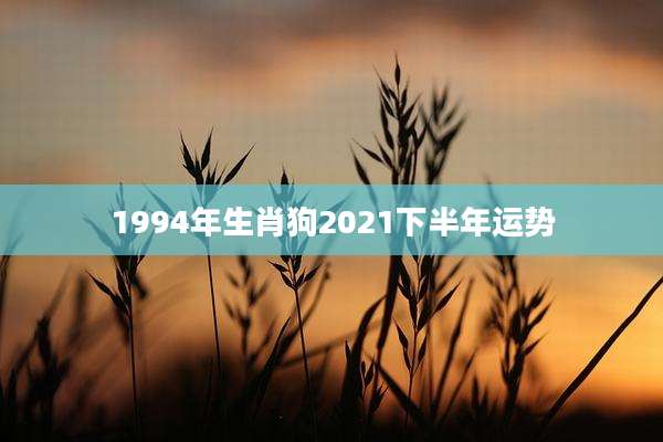 1994年生肖狗2021下半年运势
