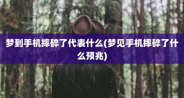 梦到手机摔碎了代表什么(梦见手机摔碎了什么预兆)