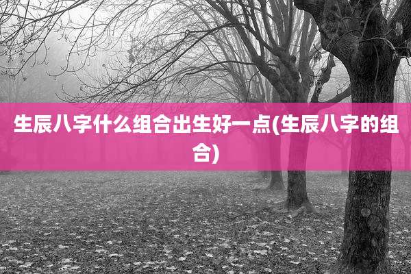生辰八字什么组合出生好一点(生辰八字的组合)