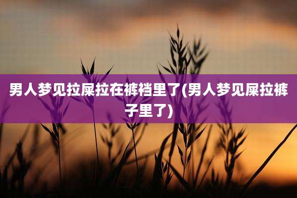 男人梦见拉屎拉在裤裆里了(男人梦见屎拉裤子里了)