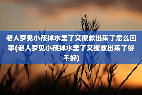 老人梦见小孩掉水里了又被救出来了怎么回事(老人梦见小孩掉水里了又被救出来了好不好)
