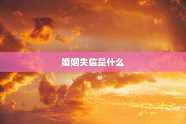 婚姻失信是什么