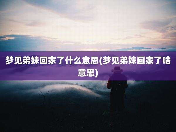 梦见弟妹回家了什么意思(梦见弟妹回家了啥意思)