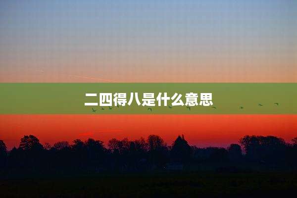 二四得八是什么意思