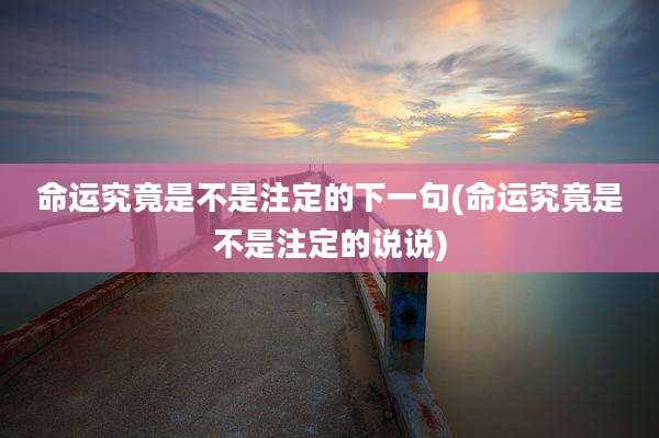 命运究竟是不是注定的下一句(命运究竟是不是注定的说说)