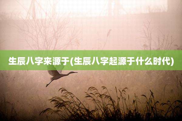 生辰八字来源于(生辰八字起源于什么时代)