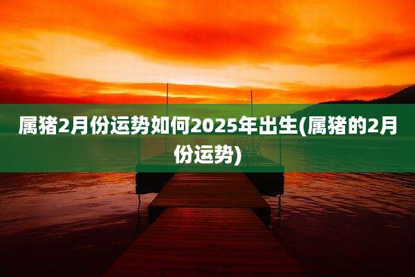 属猪2月份运势如何2025年出生(属猪的2月份运势)