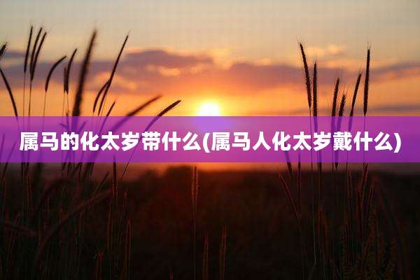 属马的化太岁带什么(属马人化太岁戴什么)