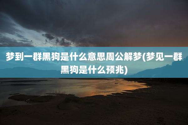梦到一群黑狗是什么意思周公解梦(梦见一群黑狗是什么预兆)