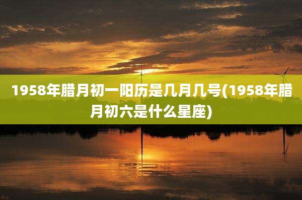 1958年腊月初一阳历是几月几号(1958年腊月初六是什么星座)