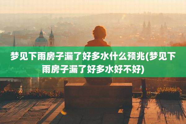 梦见下雨房子漏了好多水什么预兆(梦见下雨房子漏了好多水好不好)