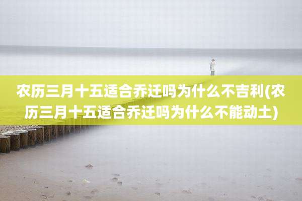 农历三月十五适合乔迁吗为什么不吉利(农历三月十五适合乔迁吗为什么不能动土)