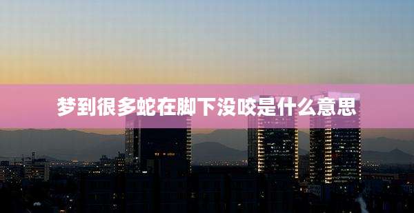 梦到很多蛇在脚下没咬是什么意思