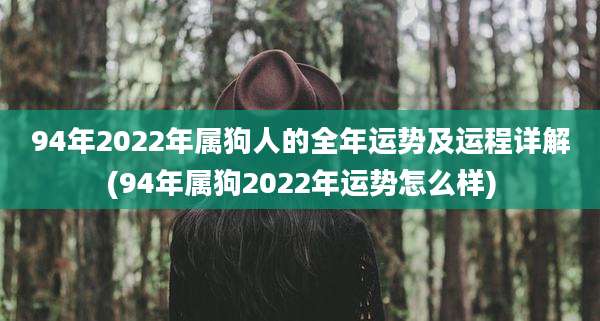 94年2022年属狗人的全年运势及运程详解(94年属狗2022年运势怎么样)