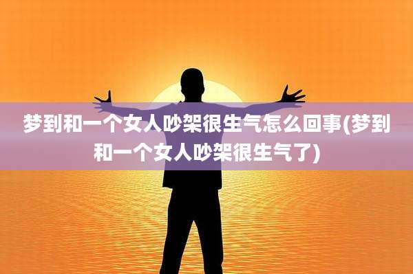 梦到和一个女人吵架很生气怎么回事(梦到和一个女人吵架很生气了)