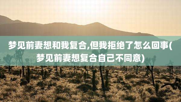 梦见前妻想和我复合,但我拒绝了怎么回事(梦见前妻想复合自己不同意)